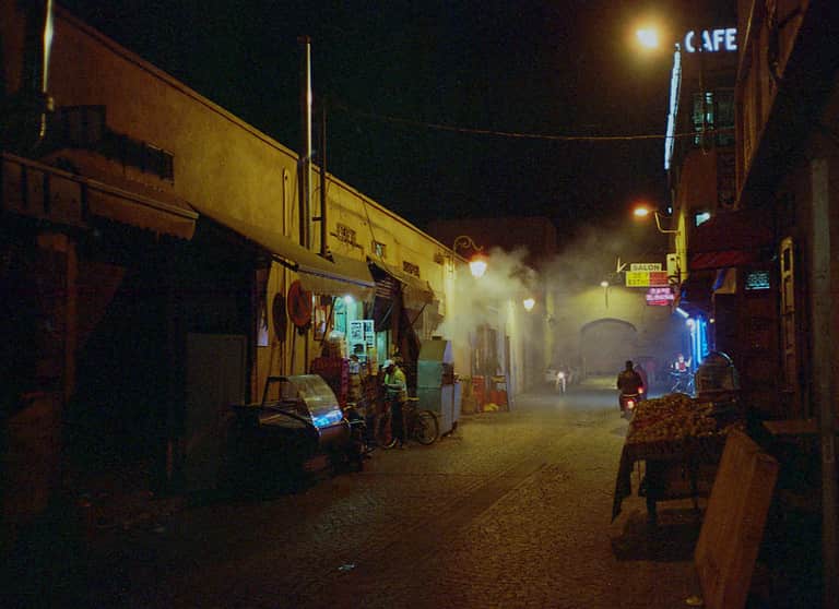 A night street in Marrakesh